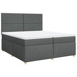 vidaXL Sommier à lattes de lit avec matelas Gris foncé 200x200cm Tissu