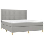 vidaXL Sommier à lattes de lit matelas LED Gris clair 180x200 cm Tissu