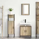 vidaXL Ensemble de mobilier de salle de bain avec étagère 3 Pièces Marron