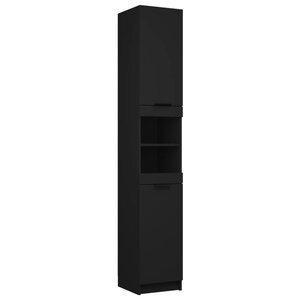 vidaXL Armoire de salle de bain noir 32x34x188 5 cm bois d'ingénierie