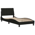 vidaXL Cadre de lit sans matelas Hanko noir 90x200 cm tissu
