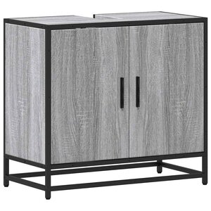 vidaXL Armoire de lavabo de salle de bain sonoma gris 65x33x60 cm