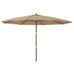 vidaXL Parasol de jardin avec mât en bois taupe 400x273 cm