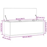 Boîte de rangement vidaXL en chêne fait main 102x35x35 cm en bois aggloméré