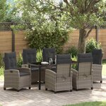 vidaXL Ensemble de salle à manger pour jardin 7 Pièces Gris polyrotin