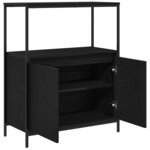 vidaXL Meuble de salle de bain avec étagères chêne noir 76 5x35x95 cm