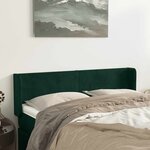 vidaXL Tête de lit avec oreilles Vert foncé 147x16x78/88 cm Velours