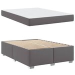 vidaXL Cadre de lit avec matelas Gris 160 x 200 cm tissu