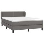 vidaXL Sommier à lattes de lit avec matelas Gris 140x200 cm Similicuir