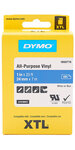 DYMO XTL - Ruban adhésif permanent en vinyle, 24mm x 7m - Blanc sur Bleu