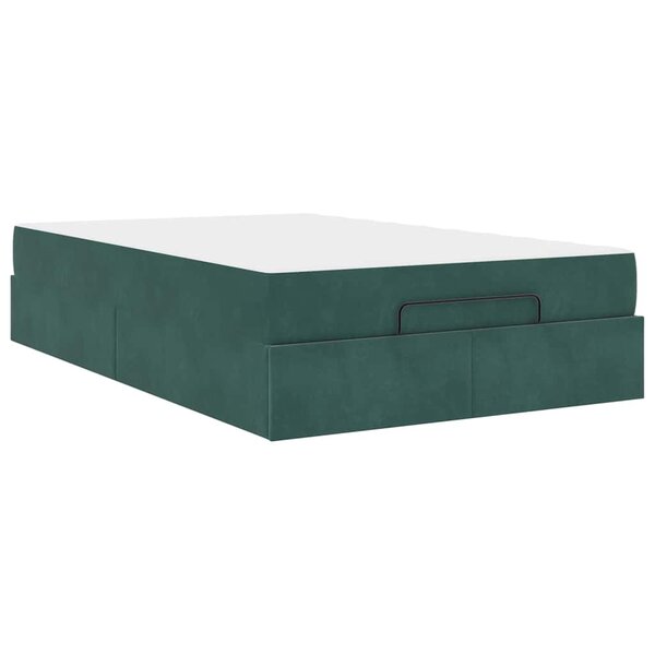 vidaXL Cadre de lit avec stockage Vert foncé 120 x 200 cm Velours