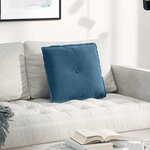 vidaXL Coussin de Dos Bleu 50 x 45 cm Tissu en velours côtelé