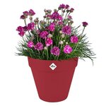 Pot de fleur Loft Urban Rond avec roues - Rouge Ø 38.5 x hauteur 35 cm - Extérieur 100 recyclé