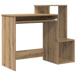 vidaXL Bureau en chêne d'artisan Chêne d'artisan Panneau de particules