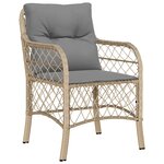 vidaXL Ensemble à manger de jardin coussins 5 Pièces mélange beige rotin