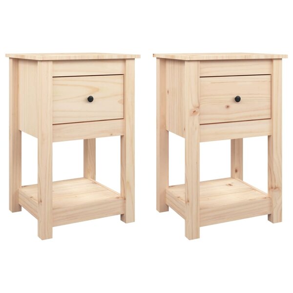 vidaXL Tables de chevet 2 Pièces 40x35x61 5 cm Bois de pin massif