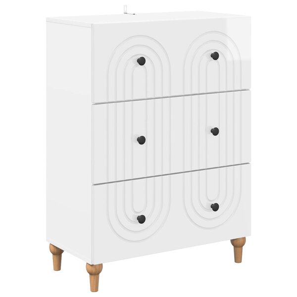 vidaXL Armoire à tiroirs Blanc brillant 66 x 34 5 x 90 cm