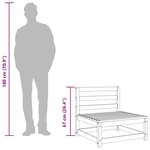 vidaXL Canapé de jardin sans accoudoirs blanc bois de pin massif