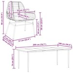 vidaXL Ensemble à manger jardin coussins 9Pièces marron poly rotin verre