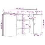 vidaXL Bureau de réception chêne noir 200x50x103 5cm bois d'ingénierie