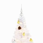 vidaXL Arbre de Noël artificiel pré-éclairé avec boules blanc 180 cm