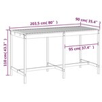 vidaXL Table de jardin 203 5x90x110 cm bois massif de pin