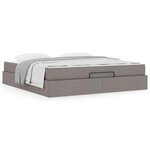 vidaXL Cadre de lit avec stockage Taupe 180 x 200 cm tissu