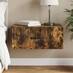 vidaXL Cabinet de chevet mural Chêne fumé 49 x 34 5 x 20 cm