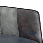 vidaXL Fauteuil avec repose-pieds Gris Cuir véritable et toile