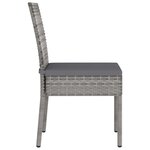 vidaXL Chaises à manger de jardin lot de 4 Résine tressée Gris