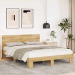 vidaXL Cadre de lit avec tête de lit sans matelas 140 x 200 cm