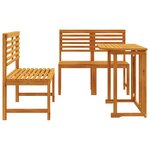 vidaXL Ensemble bistro de jardin 3 Pièces Marron Bois d'acacia massif