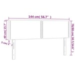 vidaXL Tête de lit à LED Gris clair 144x5x78/88 cm Tissu