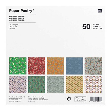 50 feuilles de papier d'origami