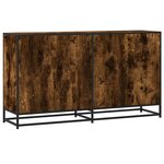 vidaXL Buffet chêne fumé 134x35x76 cm bois d'ingénierie