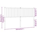 vidaXL Tête de lit métal blanc 150 cm