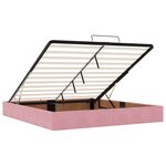 vidaXL Cadre de lit ottoman avec matelas rose 180x200 cm velours