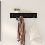 vidaXL Porte-manteau mural avec étagère Chêne noir 60 x 10.5 x 10.5 cm