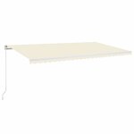 vidaXL Auvent manuel rétractable avec LED 600x350 cm Crème