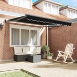 vidaXL Auvent Rétractable Noir 350 x 250 cm Polyester et Aluminium