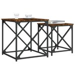 vidaXL Tables basses gigognes 2 Pièces chêne fumé bois d'ingénierie