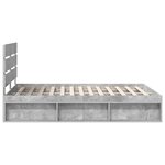 vidaXL Cadre de lit Béton 140 x 200 cm Bois de pin massif