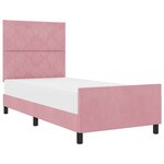 vidaXL Lit à ressorts avec tête de lit Rose 90 x 200 cm Velours