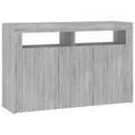 vidaXL Buffet avec lumières LED sonoma gris 115 5x30x75 cm