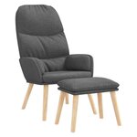 vidaXL Chaise de relaxation avec tabouret Gris clair Tissu