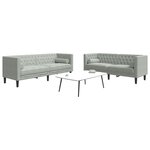 vidaXL Ensemble de canapé Chesterfield et traversins 2 Pièces gris clair