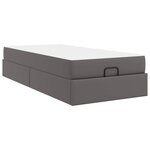 vidaXL Cadre de lit avec matelas Gris 90 x 190 cm Faux cuir