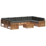 vidaXL Ensemble de canapés d'extérieur 10 pc Naturel et Anthracite