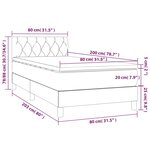 vidaXL Sommier à lattes de lit avec matelas et LED Gris foncé 80x200cm