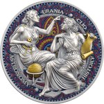 CLIO & URANIA The Nine Muses 2 Once Argent Monnaie 2000 Francs Cameroon 2025